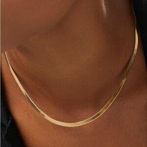 18K Herringbone chain necklace (silver OR gold)